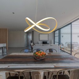 Luminária Moderna Dourado Unlimited 73,5x33 36w Anel Luz Led - 4 Luminária Moderna Dourado Unlimited 73,5x33 36w Anel Luz Led - 4