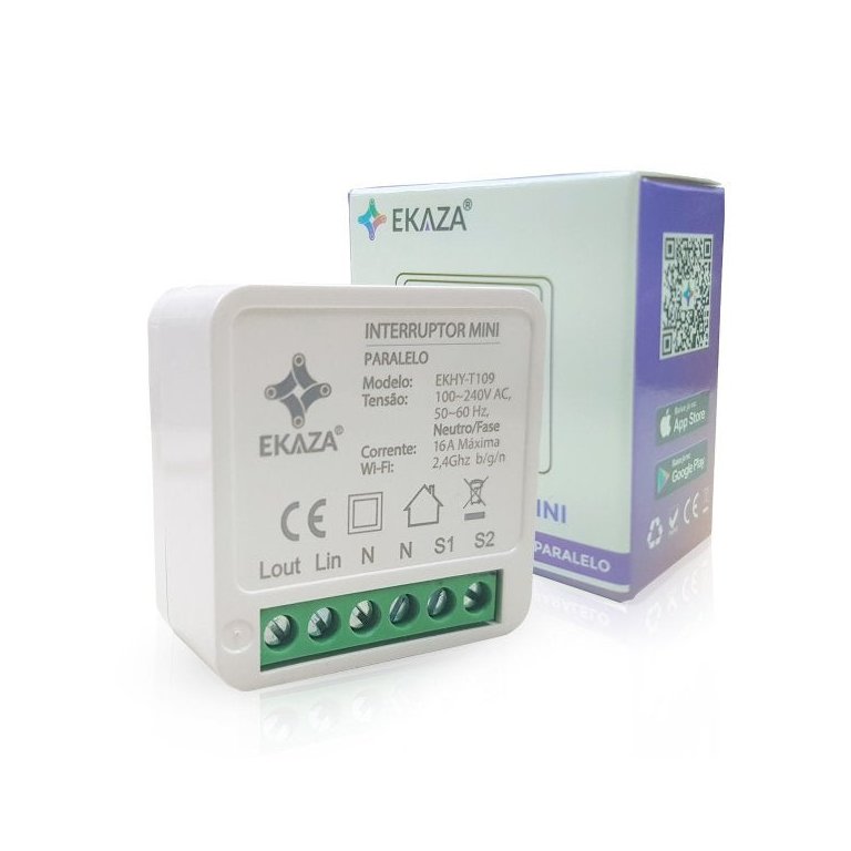 Interruptor Mini Inteligente Paralelo 1Ch 10A Alexa Google