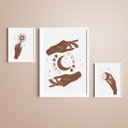 Ver imagem 3 de Kit 3 Quadros Moldura Branca Mãos e Lua 20x30cm e 40x60cm