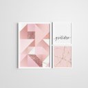 Ver imagem 1 de Kit 3 Quadros Moldura Branca Rosa Gratidão 20x30cm e 40x60cm