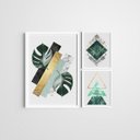 Ver imagem 1 de Kit 3 Quadros Moldura Branca Natureza 20x30cm e 40x60cm