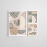 Kit 3 Quadros Moldura Branca Abstrato 20x30cm e 40x60cm - 1
