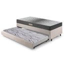 Ver imagem 1 de Bicama Box Solteiro Linho 88x188x28 Cm com Colchão Dual Firm Espuma Ecoflex