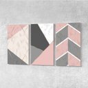 Ver imagem 2 de Quadro Canvas Geométrico Colorido Rosa e Dourado 125x65cm