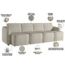 Ver imagem 4 de Sofá Cama para Sala de Estar 5 Lugares 436cm Montserrat K01 Bouclê Bege - Lyam Decor