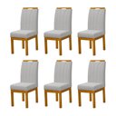 Ver imagem 1 de Kit 6 Cadeiras Blend Design Estofado Pés Madeira Maciça Sala de Jantar Contemporânea Premium - Cinza