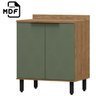 Cozinha Modulada Completa MDF 5 Peças Lombardia com Porta de Vidro - cor Freijó Jade - 10