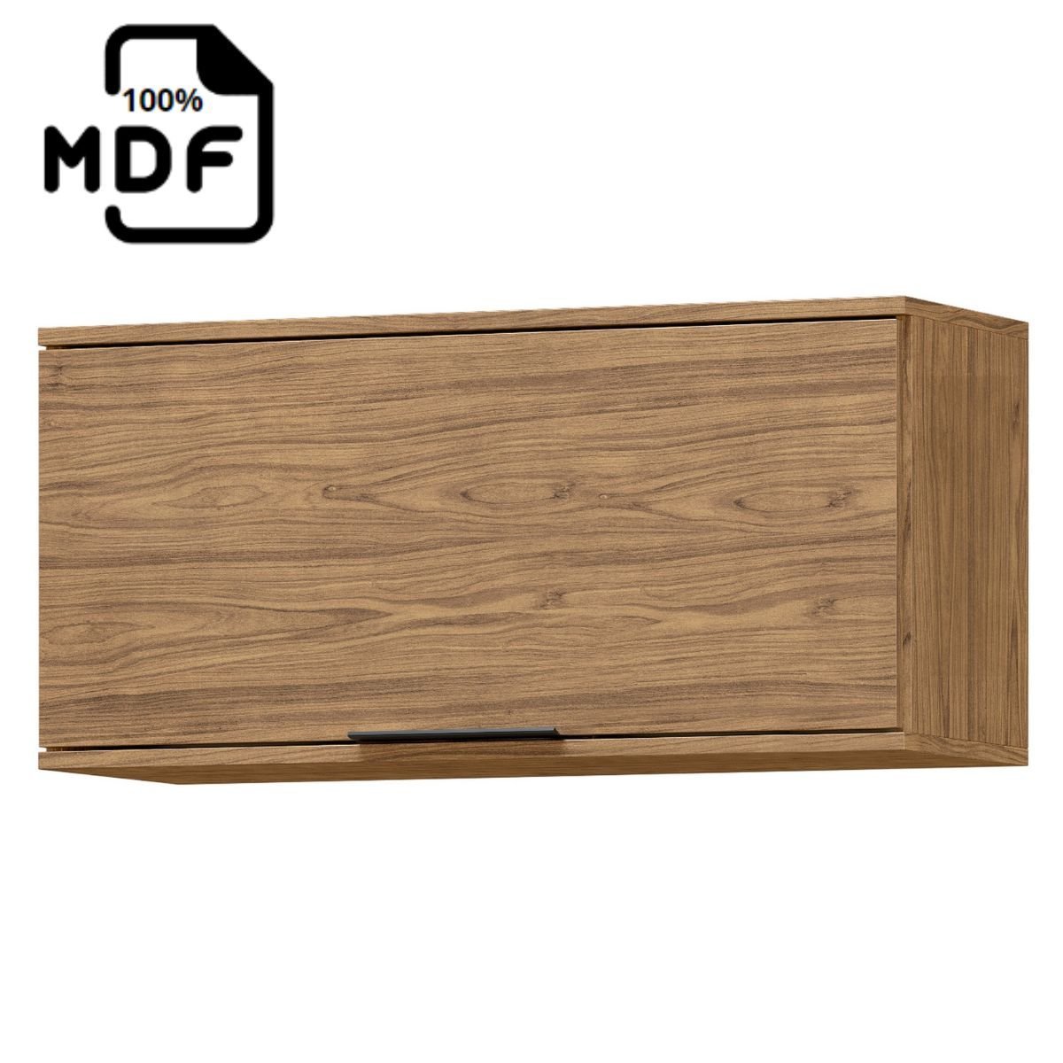 Cozinha Modulada Completa MDF 5 Peças Lombardia com Porta de Vidro - cor Freijó Jade - 11