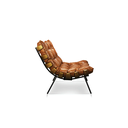 Ver imagem 4 de Kit Poltrona e Puff Decorativo Costela Courino Nozes Caramelo - Montanaris Decor