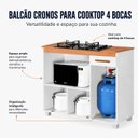 Ver mais imagens de Balcão Cooktop 4 Bocas Tampo MDF 2 Portas 1 Gaveta com Nicho Micro-Ondas Cronos Espresso Móveis