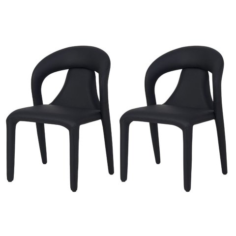 Kit 2 Cadeira Duomo Fratini Revestimento em Poliuretano (pu) Preto
