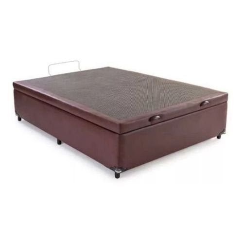 Cama Box Baú Casal Luxo Sintético Marrom 40x138x188 - 2