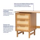 Ver imagem 7 de Escrivaninha em Madeira Maciça 3 Gavetas Rattan 150cm Magna CabeCasa MadeiraOriginals Bege/Mel