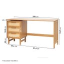 Ver imagem 3 de Escrivaninha em Madeira Maciça 3 Gavetas Rattan 150cm Magna CabeCasa MadeiraOriginals Bege/Mel