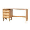 Ver imagem 2 de Escrivaninha em Madeira Maciça 3 Gavetas Rattan 150cm Magna CabeCasa MadeiraOriginals Bege/Mel
