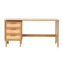 Ver imagem 4 de Escrivaninha em Madeira Maciça 3 Gavetas Rattan 150cm Magna CabeCasa MadeiraOriginals Bege/Mel