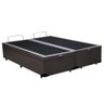Cama Box Queen Size Luxo com Baú Pistão A Gás Marrom Bipartido - 158x198 - Corino Marrom - 3