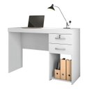 Ver imagem 5 de Mesa para Escritorio Escrivaninha 2 Gavetas com Chave 120cm Branca - JCM
