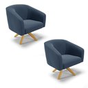 Ver imagem 1 de Cadeira Sala de Jantar Giratória Ma30 Kit 2 Stella Suede D03 - D’Rossi