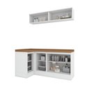 Ver imagem 4 de Lavanderia Modulada 05 Peças 100% MDF com Balcão Canto Reto e Tampo Branco HP/Nature Emilly