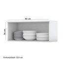Ver imagem 2 de Armário Aéreo 01 Porta Basculante Americana Branco Henn
