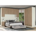 Ver imagem 2 de Quarto Modulado Casal Seletto 5 Peças com Closet Areia/Jequitibá e Espelho - Móveis Henn