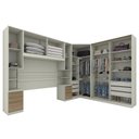 Ver imagem 3 de Quarto Modulado Casal Seletto 5 Peças com Closet Areia/Jequitibá e Espelho - Móveis Henn