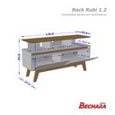 Ver imagem 5 de Rack Sala Rubi 1.20 para TV 50 Pol. Preto/Cinamomo