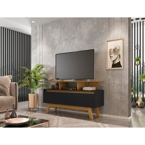 Rack Sala Rubi 1.20 para TV 50 Pol. Preto/Cinamomo