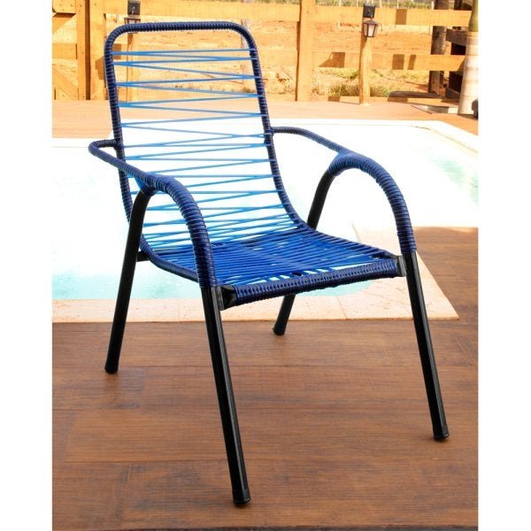 Cadeira para Varanda Mariah Luxinho em Fio Único Azul - 2