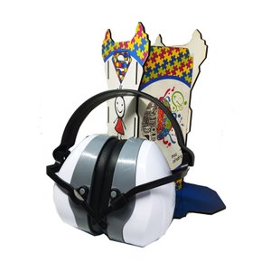 Abafador Branco 26 Db para Autistas com Suporte Exclusivo Autismo Coleção Tea e Amor Nsupbranco9