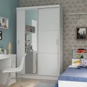 Ver imagem 7 de Quarto de Solteiro Completo com Guarda-Roupa com Espelho, Cama Console, Escrivaninha e Nicho Móveis