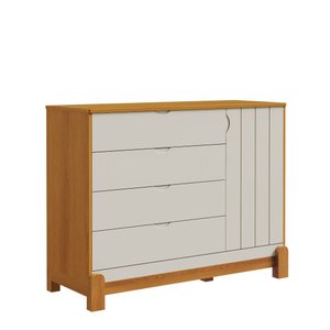 Cômoda com Porta e 4 Gavetas Lotus Areia/savana Reller