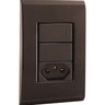 Conjunto 4x2 com 1 Interruptor Simples 10 A 250 V e 1 Tomada 2P+T 10 A 250 V Tramontina Liz Grafite  - 2