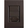 Conjunto 4x2 com 1 Interruptor Simples 10 A 250 V e 1 Tomada 2P+T 10 A 250 V Tramontina Liz Grafite  - 1