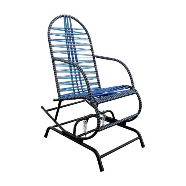 Kit 3 Cadeiras de Balanço Adulta Fio Duplo Azul e Prata - 3