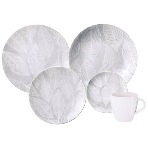 Aparelho de Jantar 30 Peças Porcelana Tramontina Arbo Servir Mesa Posta 6 Pessoas