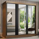 Ver imagem 2 de Guarda-roupa Casal Madesa Reno 3 Portas de Correr de Espelho