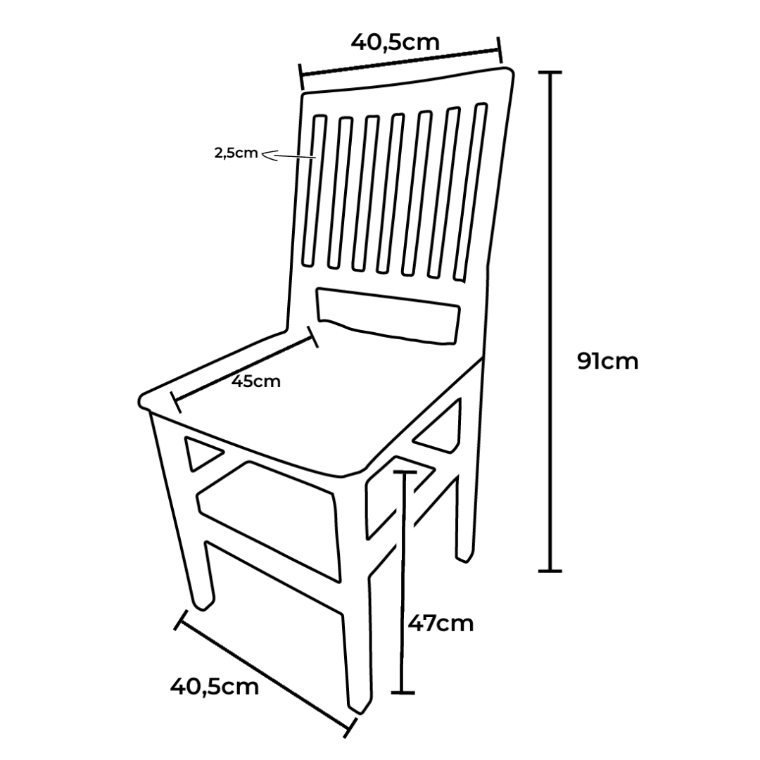 Cadeira de Madeira Maciça para Mesa de Jantar e Cozinha - Azul - 3