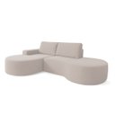 Ver imagem 2 de Sofá Living 02 Lugares com Molas Ensacadas no Assento Tecido Bouclé Bege 2,45m