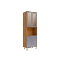 Ver imagem 1 de Cristaleira Cozinha Mgm Brilhante C/ 4 Portas C/ Vidro 70cm Cinamomo/platina