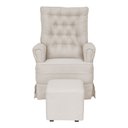 Ver imagem 2 de Poltrona de Amamentação Eloá com Balanço e Puff Veludo Bege