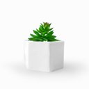 Ver imagem 1 de Mini Suculenta Artificial Com Vaso Cerâmica Branco - ALPSU03