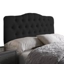 Ver imagem 1 de Cabeceira Painel Casal Curvo Estofada Capitone 140 cm Suede Preto