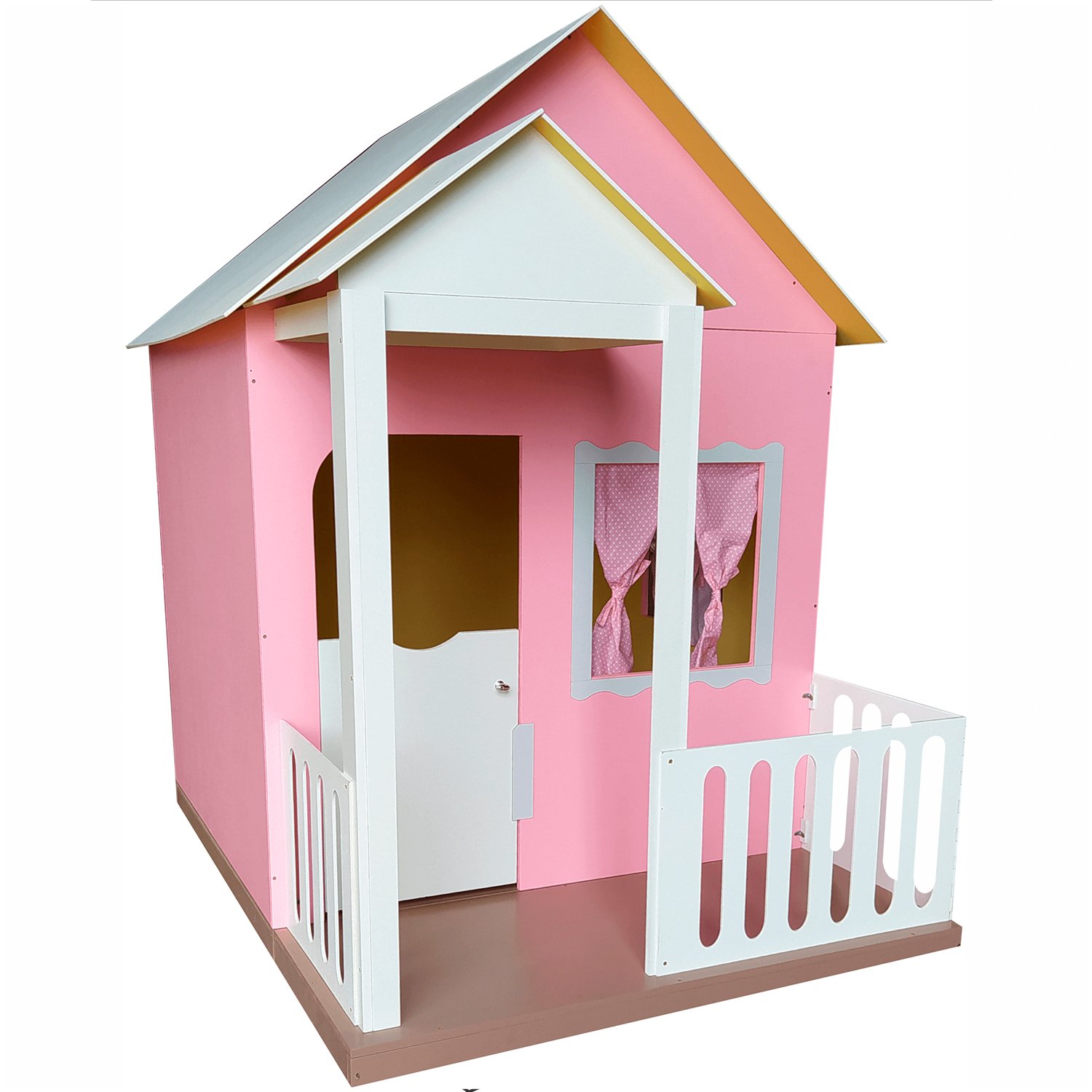 Casinha de Brinquedo Infantil de Criança com Cercado e Telhado de ...