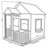 Casinha de Brinquedo Infantil de Criança com Cercado e Telhado de Madeira MDF - 4