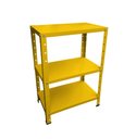 Ver imagem 4 de Estante de Aço Mini com 3 Prateleiras 45x27cm 45kg Coluna Bipartida Para Escritório Amarela