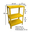 Ver imagem 6 de Estante de Aço Mini com 3 Prateleiras 45x27cm 45kg Coluna Bipartida Para Escritório Amarela