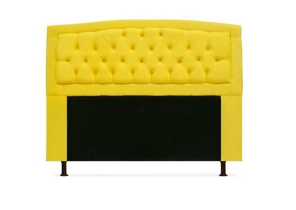 CONJUNTO CABECEIRA BOX QUEEN 160CM COSTA RICA + RECAMIER BARCELONA SUEDE AMARELO - DUBAI DECOR - 2