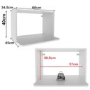 Ver imagem 3 de Armario Aereo Nicho Microondas 60 Cm Mdf Cz3319 Branco Tecno Mobili